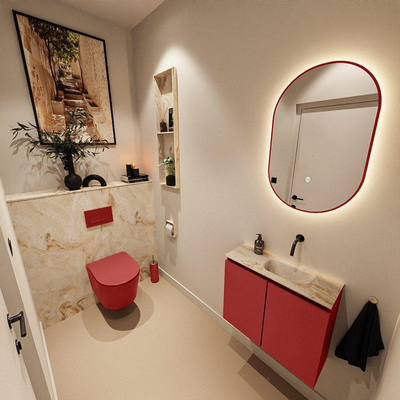 MONDIAZ TURE-DLUX 60cm toiletmeubel Fire. EDEN wastafel Frappe positie rechts. Zonder kraangat.