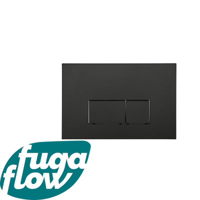 FugaFlow Efficiente Press Bedieningsplaat - bedieningspaneel voor Geberit UP320 inbouwreservoir - dualflush - rechthoekige knoppen - kunststof zwart mat