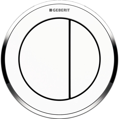 Geberit Type10 bedieningplaat met frontbediening voor toilet 10x10cm wit / chroom