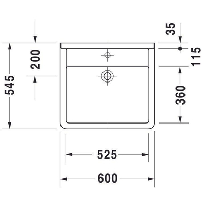 Duravit Starck 3 wastafel 60x54,5cm zo/kraangat wit