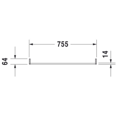 Duravit Vero handdoekhouder voor wastafel 045480 chroom