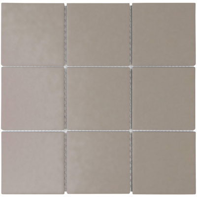 The Mosaic Factory London mozaïektegel - 30x30cm - wand en vloertegel - vierkant - full body - Porselein - mat grey (grijs)