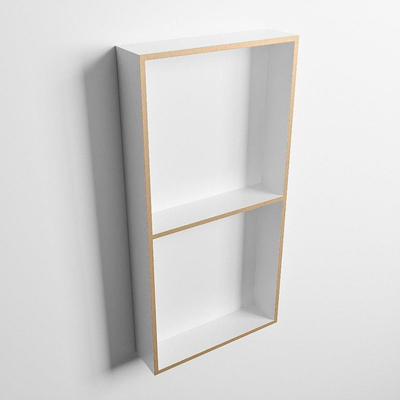 MONDIAZ EASY Nis - 59.5x29.5cm - geschikt voor in- of opbouw - 2 vakken - kleur Oro | Talc