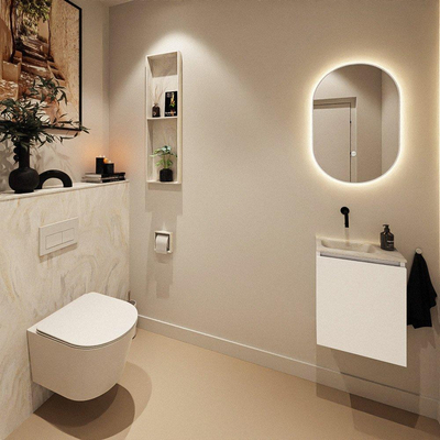 MONDIAZ TURE-DLUX 40cm toiletmeubel Talc. EDEN wastafel Ostra positie links. Zonder kraangat.