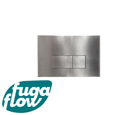 FugaFlow Metal Bedieningsplaat - bedieningspaneel voor Geberit UP320 inbouwreservoir - dualflush - rechthoekige knoppen - metaal RVS
