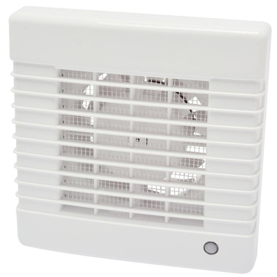 Sanivesk Standaard ventilator - Ø12.5 - Op (licht)schakelaar - Vierkant - Wit