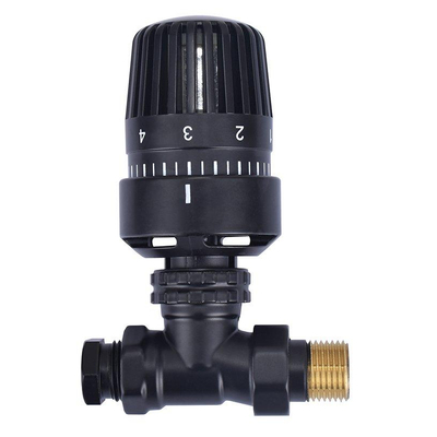 Riko thermostatische radiatorventiel 1/2''x15mm recht mat-zwart