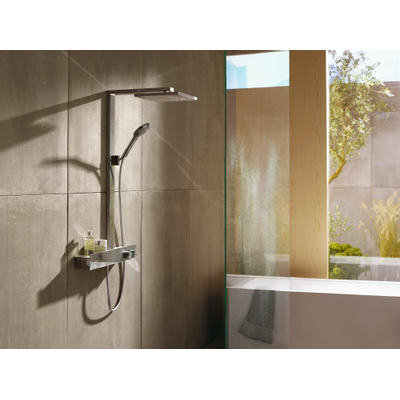 Hansgrohe Raindance E Square E300 1jet showerpipe:m. ShowerTablet 600 opbouw douchekraan thermostaat m. Raindance E300 1 jet hoofddouche chroom