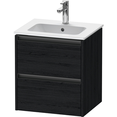 Duravit Ketho.2 wastafelonderkast 51x42x54.9cm geschikt voor 1 waskom Spaanplaat Eiken (zwart) Mat