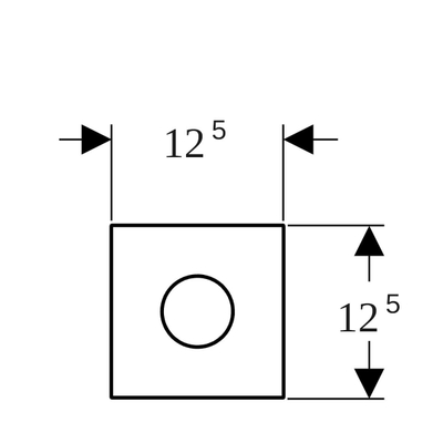 Geberit type 40 urinioir bedieningsplaat - 230V- rond - zwart