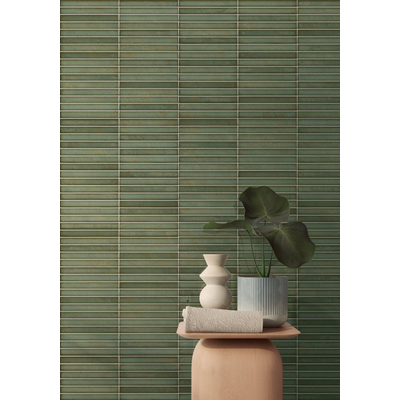 La Platera Cerámica Raku Keramische wandtegel - 35x35cm - 9.2mm - kitkat - Groen