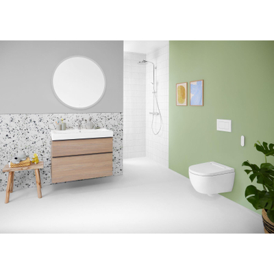 Geberit AquaClean Alba douchewc - 37.5x56.5x40.5cm - spoelrandloos - diepspoel - afstandsbediening - KeraTect - glans wit