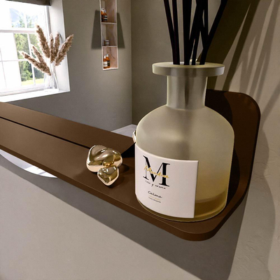 Mondiaz SPOT Badkamerspiegel - rond 100cm - spiegelplanchet - kleur Rust