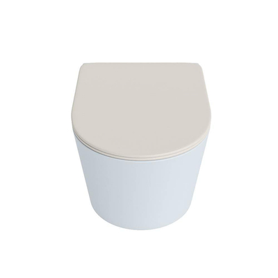 MONDIAZ LAVIE wandclosetpack - 36x53cm - diepspoel - rimless - clay (blauw) - softclose - quick-release - toiletzitting - Linen (offwhite)