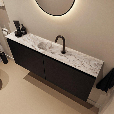 MONDIAZ TURE-DLUX 120cm toiletmeubel Urban. EDEN wastafel Glace positie midden. Met 1 kraangat.