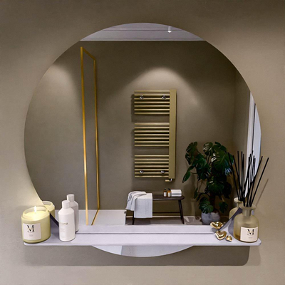 Mondiaz SPOT Badkamerspiegel - rond 100cm - spiegelplanchet - kleur Cale