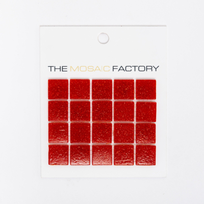 SAMPLE The Mosaic Factory Amsterdam mozaïektegel 2x2x0.4cm voor wand en vloer voor binnen en buiten vierkant Glas Aardbei Rood