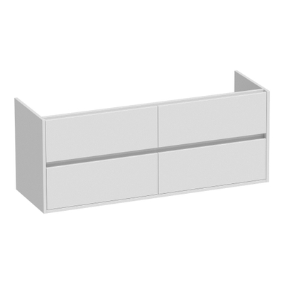 BRAUER Adore wastafelonderkast - 140x46x55cm - 4 softclose lades - greeploos - 2 sifon uitsparingen - hoogglans wit