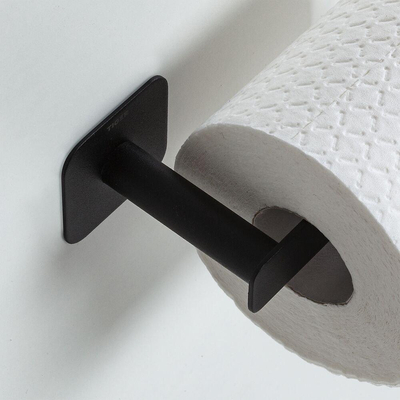 Tiger Colar Toiletrolhouder - zonder klep - L-vorm - zelfklevend - zwart