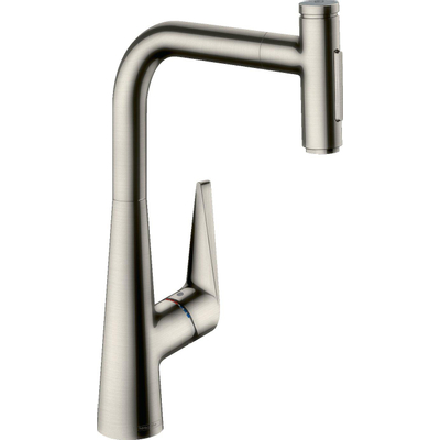 Hansgrohe Talis select M5117-H300 keukenmkr uittrekb vuistdche rvs-look