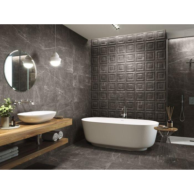 SAMPLE Kerabo Wandtegel Shetd Antraciet mat Gerectificeerd Marmer look Mat Antraciet