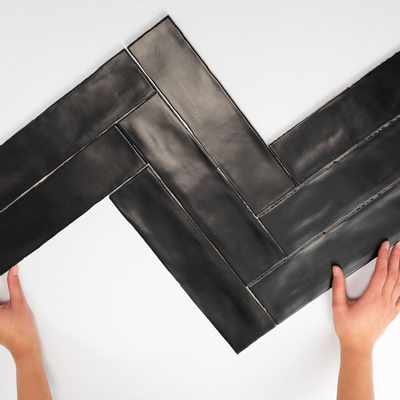 Cifre Ceramica Colonial wandtegel - 7.5x30cm - 8.6mm - Rechthoek - Zwart mat - restpartij 1m2 - OUTLET UDEN