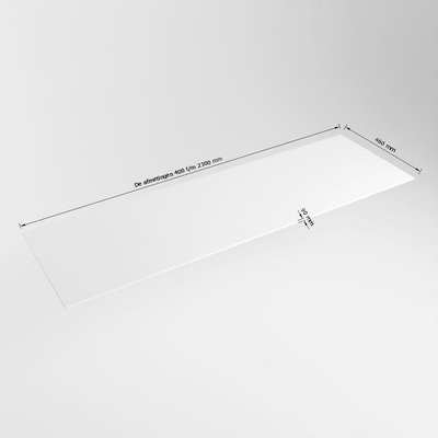 MONDIAZ TOP 46 Talc Solid surface plateau / topplaat 111cm Dikte blad 0.9cm Blad geschikt voor afdekplaat | waskom