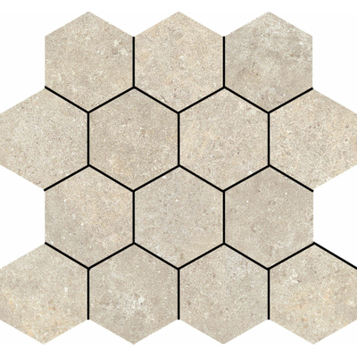 Baldocer Cerámica Stoneland Ivory mozaiek hexagon op net van 29x27cm