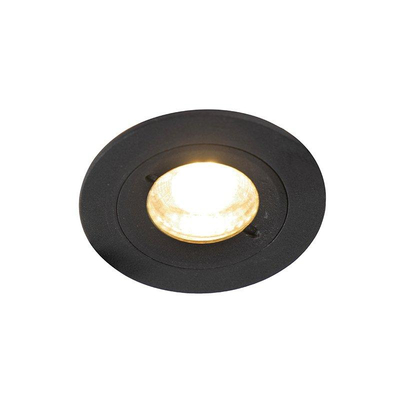 QAZQA Xena inbouwspot - set van 6 - 8x8cm - IP44 - rond - mat zwart