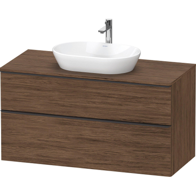 Duravit D-Neo wastafelonderkast 120x66.4x55cm 2 lades Noten (donker) Mat