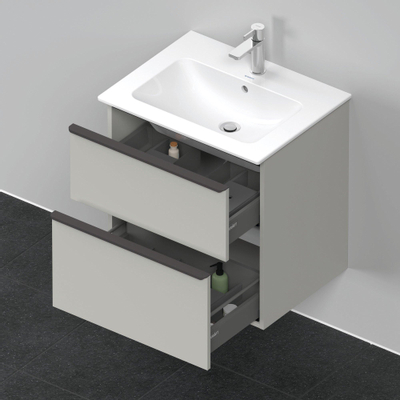 Duravit D-Neo wastafelonderkast 61x62.5x46.2cm 2 lades Betongrijs Mat