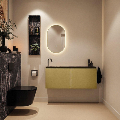 MONDIAZ TURE-DLUX 120cm toiletmeubel Oro. EDEN wastafel Lava positie links. Met 1 kraangat.