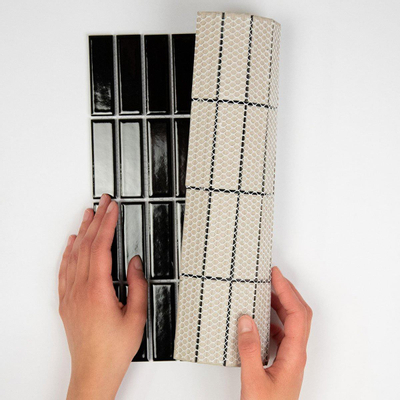 The Mosaic Factory Paris mozaïektegel - 30x30cm - wandtegel - Rechthoek - Porselein Black Glans