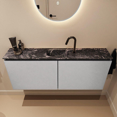 MONDIAZ TURE-DLUX 120cm toiletmeubel Plata. EDEN wastafel Lava positie midden. Met 1 kraangat.
