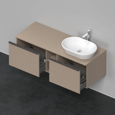 Duravit D-Neo wastafelonderkast 140x45.9x55cm 2 lades Linnen Mat