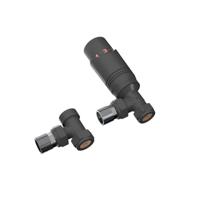 FugaFlow Eccelente Acces universele radiator aansluitset haaks - mat zwart