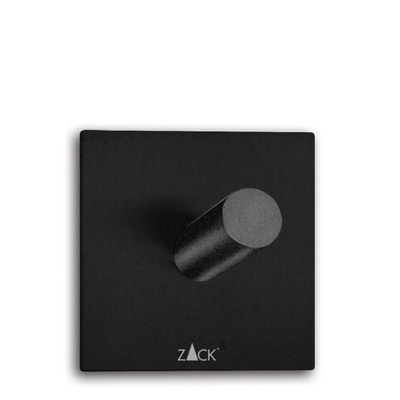 Zack Peco handdoekhaak 5x5cm vierkant zelfklevend Mat Zwart