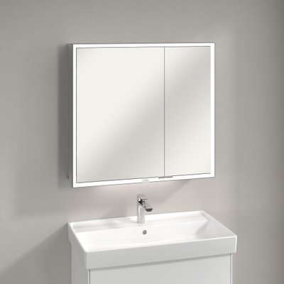 Villeroy & Boch My view spiegelkast 80x75cm 2 deuren 2 contactdoos LED
