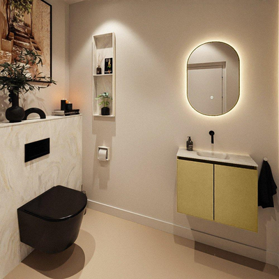 MONDIAZ TURE-DLUX 60cm toiletmeubel Oro. EDEN wastafel Ostra positie midden. Zonder kraangat.