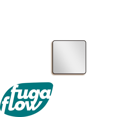 FugaFlow Eccelente Arredo 2.0 Square spiegel badkamerspiegel - 80x80cm - vierkant - afgerond - frame - mat zwart