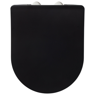 Tiger Tune Toiletbril Duroplast Zwart RVS geborsteld