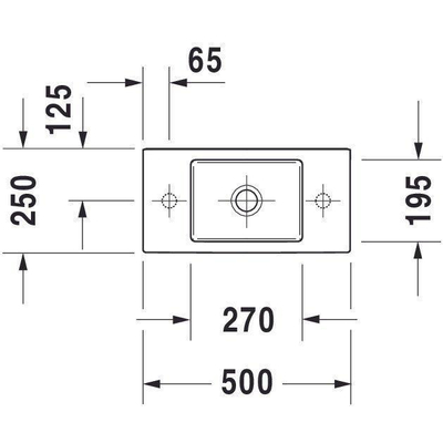 Duravit Vero air fontein met kraangat links 50 x 25 cm wit