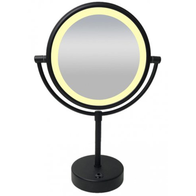 Wiesbaden Scheerspiegel staand LED op batterijen mat zwart