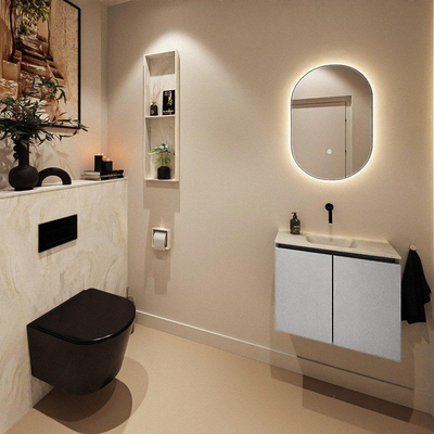 MONDIAZ TURE-DLUX 60cm toiletmeubel Plata. EDEN wastafel Ostra positie midden. Zonder kraangat.