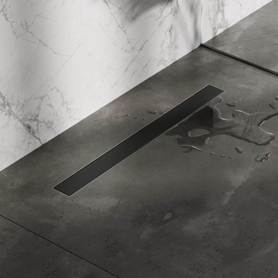 Brauer Douchegootrooster - multifuncioneel - 70x7cm - RVS - mat zwart