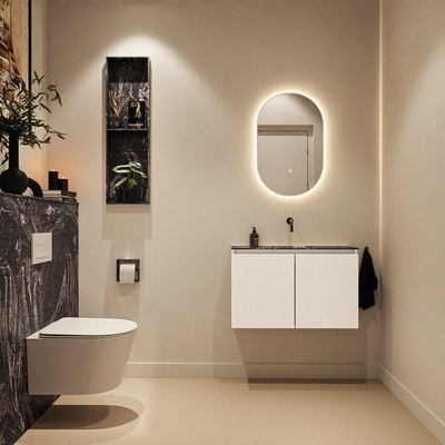 MONDIAZ TURE-DLUX 80cm toiletmeubel Talc. EDEN wastafel Lava positie midden. Zonder kraangat.