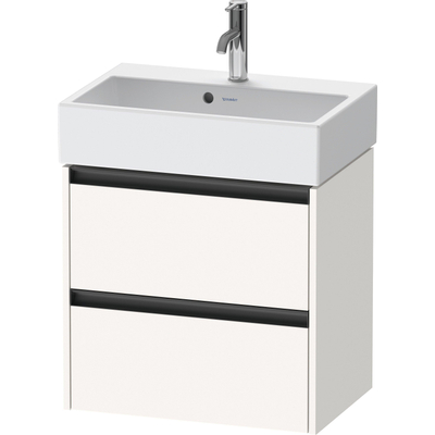 Duravit Ketho 2 wastafelonderbouwkast met 2 laden 58.4x39x54.9cm met grepen antraciet wit supermat