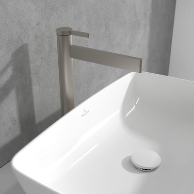 Villeroy & Boch Dawn Eengreeps wastafelkraan verhoogd - Matt Brushed Nickel (RVS)