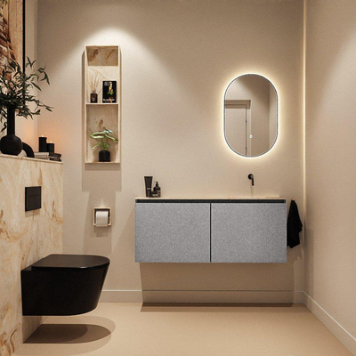 MONDIAZ TURE-DLUX 120cm toiletmeubel Plata. EDEN wastafel Frappe positie rechts. Zonder kraangat.