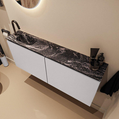 MONDIAZ TURE-DLUX 120cm toiletmeubel Cale. EDEN wastafel Lava positie links. Met 1 kraangat.